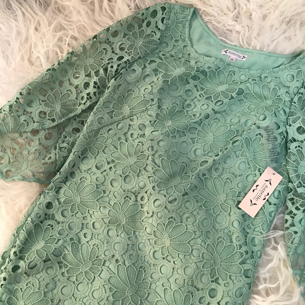 Nanette Lepore Lace Peplum Sheath Dress - Picture 6 of 7